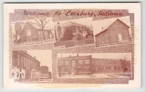 AK Mehrfachansicht Willkommenskarte nach Leesburg, IN. - Bild 1 von 2