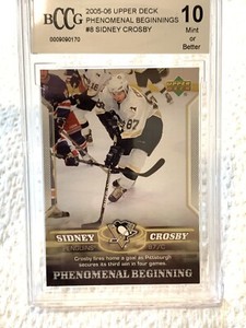 SIDNEY CROSBY 2005-06 UPPER DECK PHENOMENAL BEGINNINGS #8 BCCG GEM MINT 10