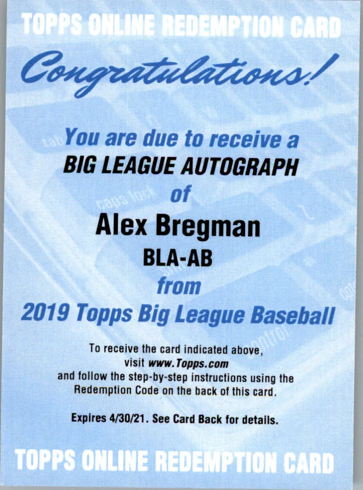2019 Topps Big League Baseball Part 3 Insert and Autograph Cards - Image 1 of 1