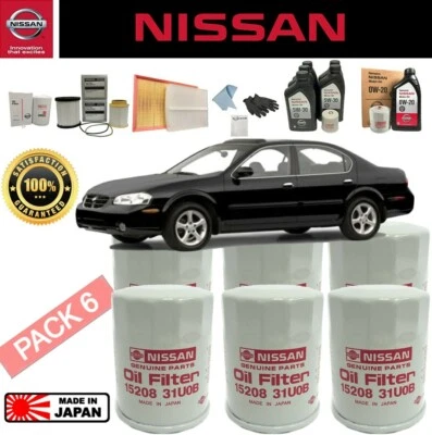 6 Pk Nissan 1995-2001 Maxima OEM Oil Filter 15208-31U0B w/ Gaskets 11026-JA00A - Imagem 1 de 4