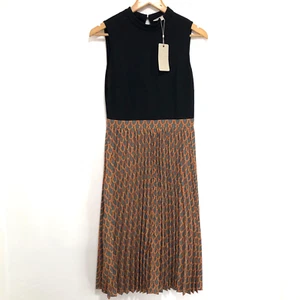 COAST Size 10 Black Print Pleat Dress Art Deco Pattern Party Wedding NEW - Picture 1 of 18