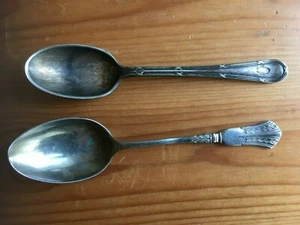 Vintage 2 x Electroplate Teaspoons - Hallmarked, Silver, Elkington, Cutlery - Picture 1 of 3