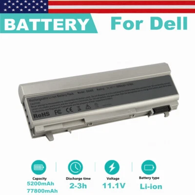 Battery For Dell Latitude E6400 E6410 E6500 E6510 Precision M2400 M4400 6/9 Cell - Image 1 of 4