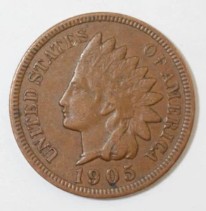 1905 Indian Head Penny, coin is a Very Fine small cent (8+ items ship for free) - Picture 1 of 2