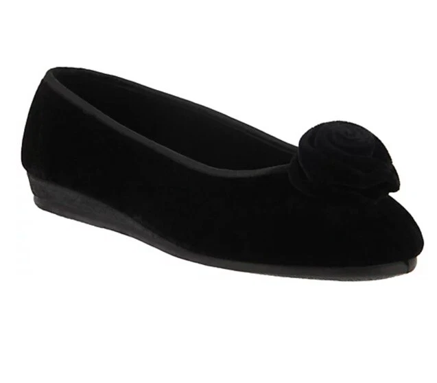 Flexus by Spring Step Textile Slippers Roseloud NWOB Black US Sz 9 - Image 1 of 4