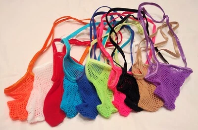Men's G String Thong Expandable STOCKING MISSILE Push Out Torpedo SEXY FISHNET - Image 1 of 4