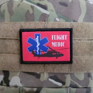 Flight Medic Helicopter Air EMS EMT Hook Loop 2x3" Morale Patch - Picture 1 of 3