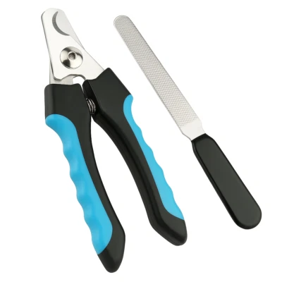 Professional Pet Nail Clippers and File Set, Ergonomic Grip Handle, Blue and Bla - Image 1 of 4