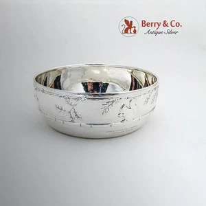 Tiffany Baby Bowl Squirrel Acorns Oak Leaves Sterling Silver 1930 - Picture 1 of 4