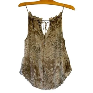 Anthropologie Love Sam ärmelloses Boho-Top mit Tiermotiv durchsichtig Rüschen Größe Small - Bild 1 von 8