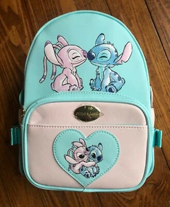 NEON TUESDAY DISNEY LILO & STITCH SERIES STITCH ANGEL BLUE & PINK HEART BACKPACK - Picture 1 of 4