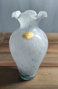Vtg Italian Made Murano Style Lavorazione Pastel Art Glass Vase Blue Green Pink - Bild 1 von 6