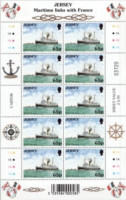JERSEY 2001 MNH MARITIME LINKS WITH FRANCE SET OF 6 MINI SHEETS MNH - Image 1 of 4