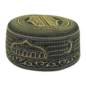 Men Muslim Prayer Kufi Hat, Islam Skull Embroidery Cap Beanie Hat Prayer Head... - Picture 1 of 5