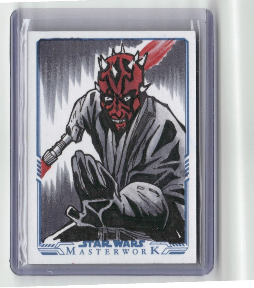 Darth Maul star wars masterworks 1/1 sketch card one of one - Image 1 of 2