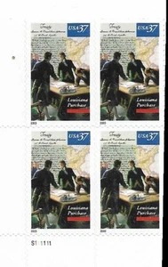 US 2003 Scott# 3782 Louisiana Purchase 37c Plate Block of 4 MNH OG - Picture 1 of 1