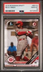 Bowman Draft Rece Hinds 2019 #BD-131 PSA 10 GEM MT - Foto 1 di 2