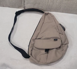 LL Bean Ameribag Crossbody Sling Pack Tasche Healthy Back Khaki Nylon Canvas 0FVJ4 - Bild 1 von 7