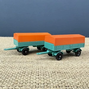 PAIR OF VINTAGE LESNEY MATCHBOX SERIES NO. 2 MERCEDES TRAILERS TOY - Picture 1 of 6