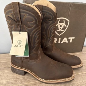 ARIAT Mens Hybrid Rancher H20 Waterproof Square Toe Brown Cowboy Boots 10.5 D - Picture 1 of 12