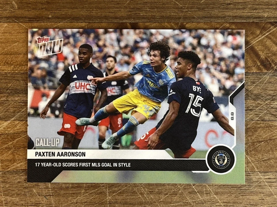 2021 Topps Now MLS /1644 Paxten Aaronson #105 RC Rookie - Image 1 of 2