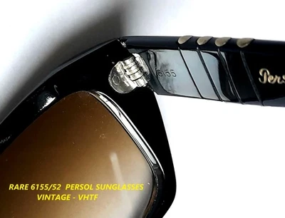 Rare Unique 6155/52  PERSOL SUNGLASSES VINTAGE THICK FRAME ITALY 60s OUTDOOR MEN - Image 1 of 4