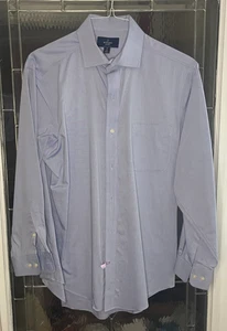 Buttoned Down Brand Shirt  16/33 L Blue Supima Cotton Classic Fit Pocket - Picture 1 of 3