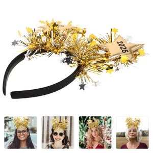  Tinsel 2026 New Year Headband Tiara Glitter 2026 NYE Hair Hoop with Star New - Picture 1 of 12