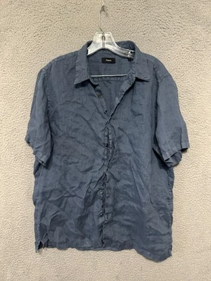 Theory Mens 100% Linen Shirt Size XL Blue Short Sleeve Button up Adult - Image 1 of 4