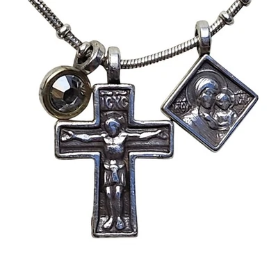 Collar Cristiano Raro Retirado Brighton Bendita Cruz Plateado Foto 1 de 4