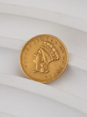 1874 $1 Gold US Coin Type 3 Princess (altered surface) -  363b - Image 1 of 3
