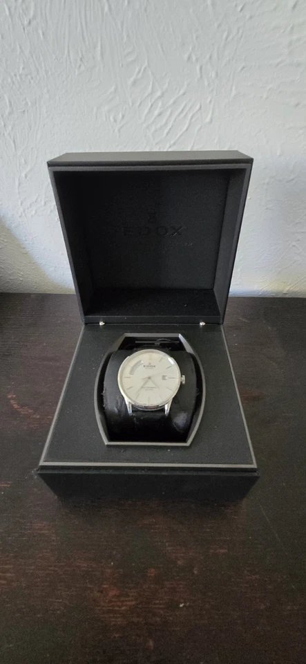 Reloj Edox EDOX Les Vauberts Día Fecha Automático Hecho en Suiza Ref: 83007 Juego Completo Foto 1 de 4