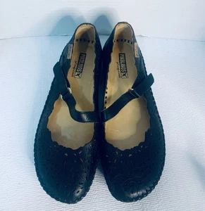 Pikolinos Size 37 Puerto Vallarta Mary Jane Cut Out Perforated Leather Flats - Picture 1 of 5