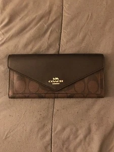 Coach Brown Canvas Slim Envelope Wallet  - Picture 1 of 7