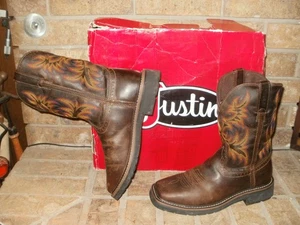 BOTA DE TRABAJO PERFORADORA DE CUERO CON PUNTERA DE ACERO JUSTIN WK4682/HOMBRE 7,5 M/EH MARRÓN PRECIO DE VENTA SUGERIDO POR EL FABRICANTE $165 - Imagen 1 de 6
