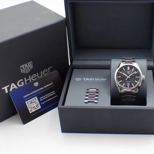 TAG HEUER Carrera Calibre 5 Dayte 39mm WBN2110 Watch Black Dial SS 310LC534 - Picture 1 of 24