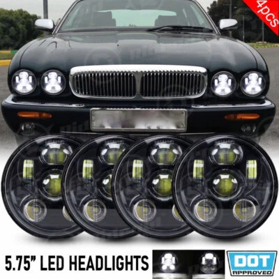 4Pcs 5.75" 5-3/4 inch Round LED Headlights High Low Beam For Jaguar XJ XJR XJ8 - Image 1 of 4