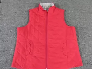 Jane Ashley Vest Womens 2XL Red Full Zip Sleeveless Quilted - Picture 1 of 11