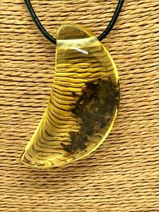 BERNSTEIN ANHÄNGER MOND Geschenk gelber baltischer Bernstein Unikat Stein echt 18,8g 16312 - Bild 1 von 12