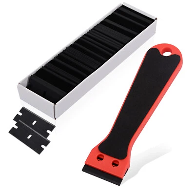 2 raspadores de afeitar de plástico + 20/100 piezas cuchillas de repuesto almohadilla mango pegatina herramienta de limpieza Foto 1 de 4