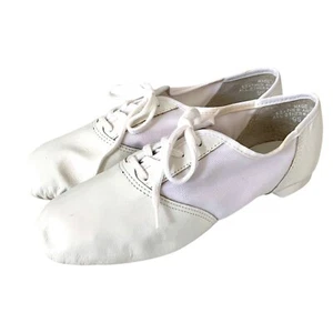 Capezio Unisex 358 Split-Sole Jazz Shoe Women's 6.5 White Canvas Leather New - Picture 1 of 8