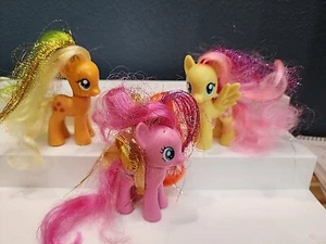 3 My Little Pony POWER PONIES Hasbro 2010 Applejack  glitter hair 3" - Picture 1 of 1