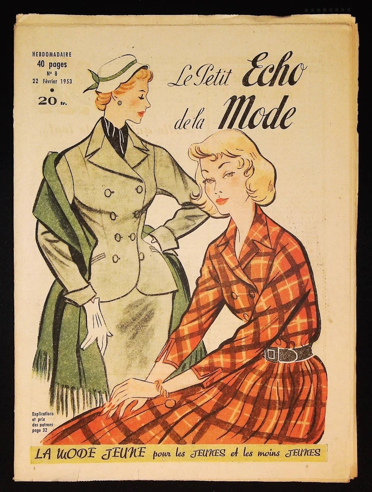 Le Petit Echo de la Mode année 1953, Ancien magazine Français N°8 - Photo 1/1