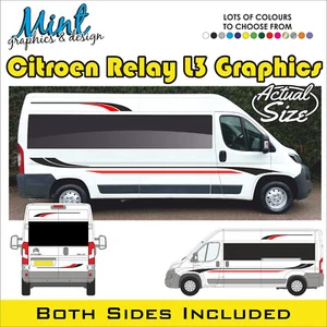 L3 CITROEN RELAY MOTORHOME CAMPER VAN STRIPES GRAPHICS DECALS ANY COLOUR 020 - Picture 1 of 4