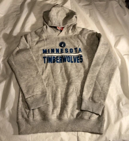 Minnesota Timberwolves NBA Basketball Large (14/16) Gray Hoodie Sweatshirt Cover