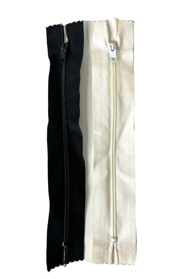 CONMAR Nylon Cremallera Resistente 8” #5 LOTE de 2 Nuevo Antiguo Stock Negro Off-White De Colección Foto 1 de 1