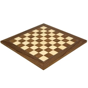 15.75 Inch Walnut and Maple Deluxe Chess Board - Picture 1 of 5
