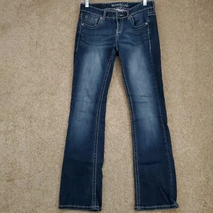 MAURICES 1/2R Womens 28x32 Low Rise Embroidered Thick Stitch Stretch Denim Jeans - Picture 1 of 10