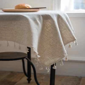 1 pz Copritavolo Nappa Beige Stile Casale Casa Cucina Decorazione Tavolo Tovaglia - Foto 1 di 8