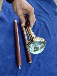 Vintage Brass Walking Stick w/ Watch Regal Clocks Co. Scotland Working Clock - Picture 1 of 4